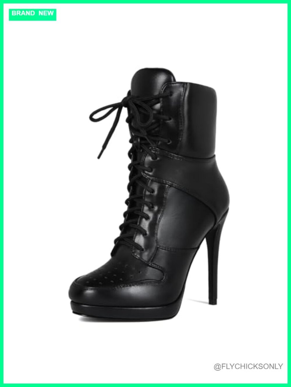 Women's Round Toe Stiletto High Heel Lace-Up Ankle Booties